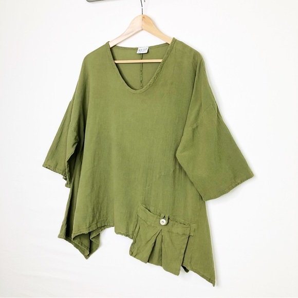 Oh my Gauze Olive green Lagonlok Tunic top - Picture 9 of 10